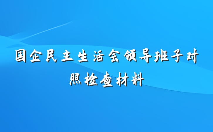 国企民主生活会领导班子对照检查材料