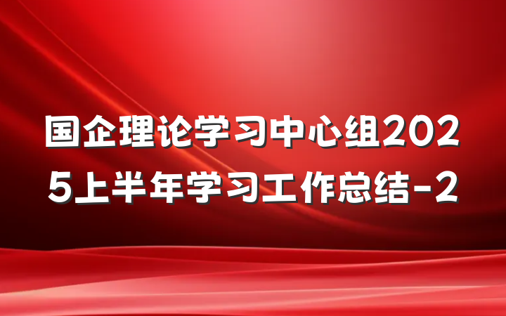 国企理论学习中心组2025上半年学习工作总结-2