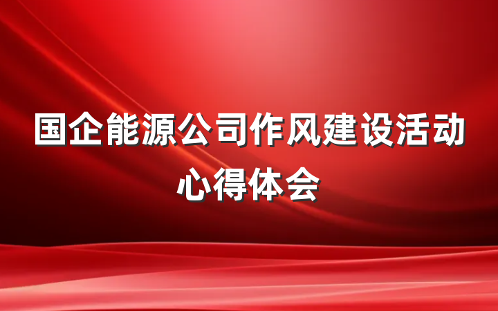 国企能源公司作风建设活动心得体会
