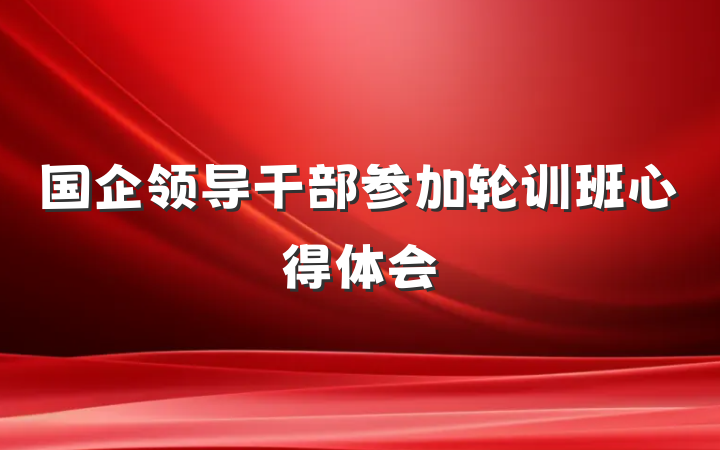 国企领导干部参加轮训班心得体会