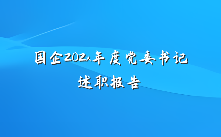 国企202x年度党委书记述职报告
