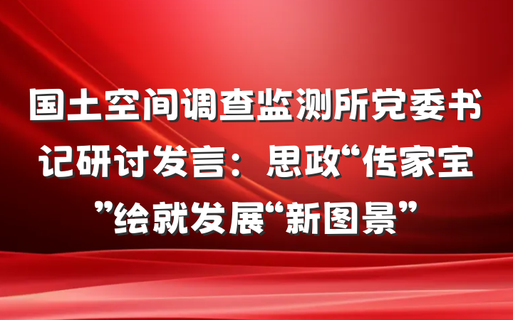 国土空间调查监测所党委书记研讨发言：思政“传家宝”绘就发展“新图景”