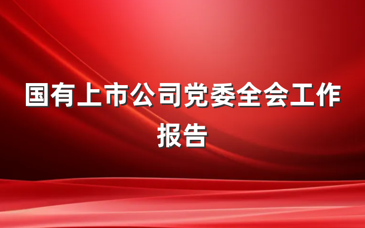 国有上市公司党委全会工作报告