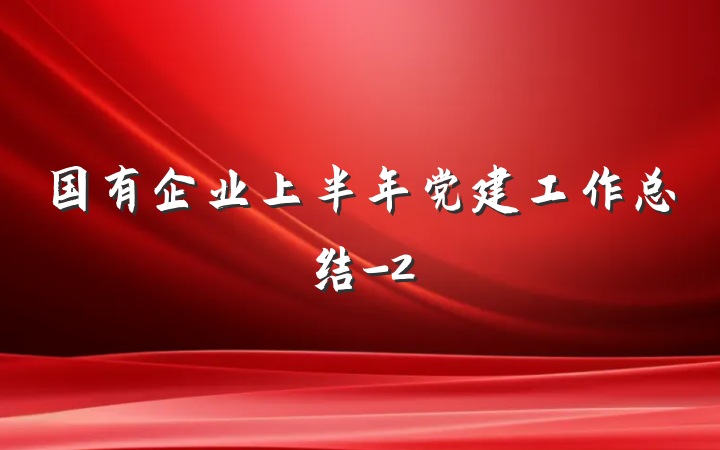 国有企业上半年党建工作总结-2
