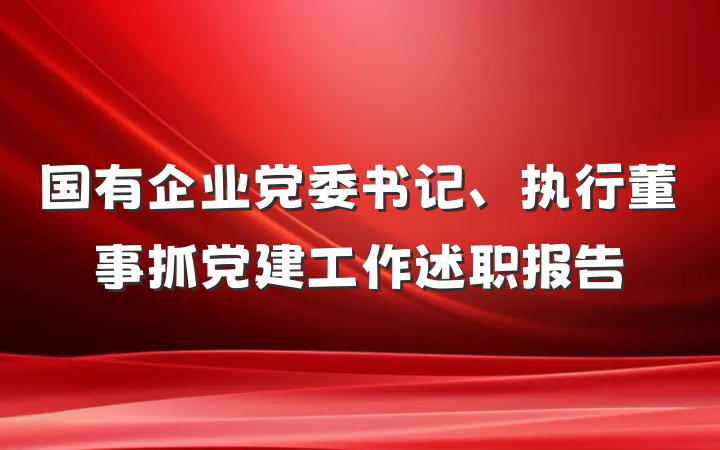 国有企业党委书记、执行董事抓党建工作述职报告