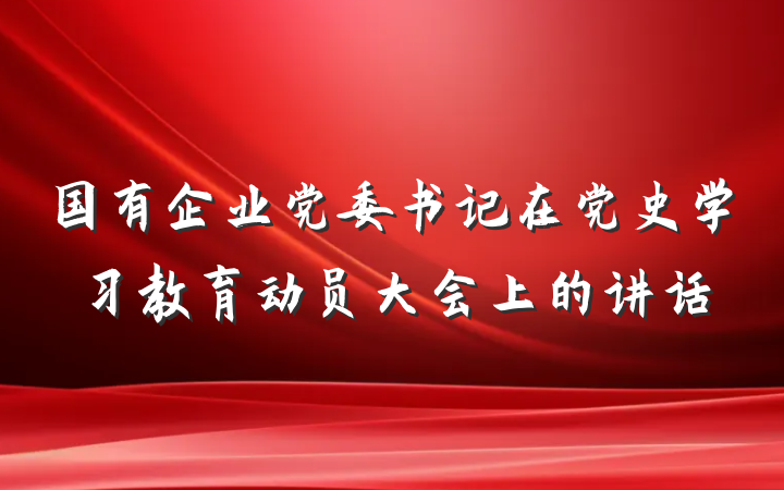 国有企业党委书记在党史学习教育动员大会上的讲话