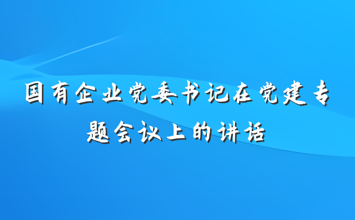 国有企业党委书记在党建专题会议上的讲话