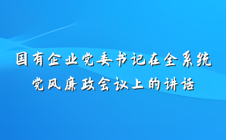 国有企业党委书记在全系统党风廉政会议上的讲话
