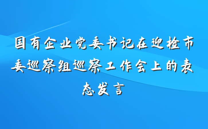 国有企业党委书记在迎检市委巡察组巡察工作会上的表态发言