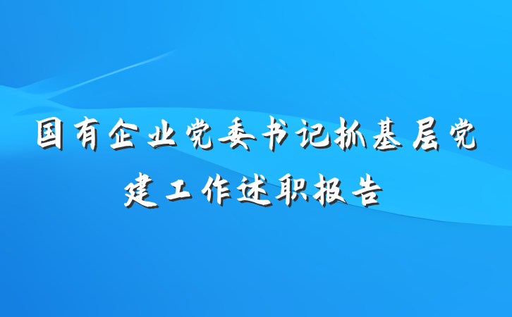 国有企业党委书记抓基层党建工作述职报告