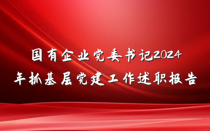 国有企业党委书记2024年抓基层党建工作述职报告