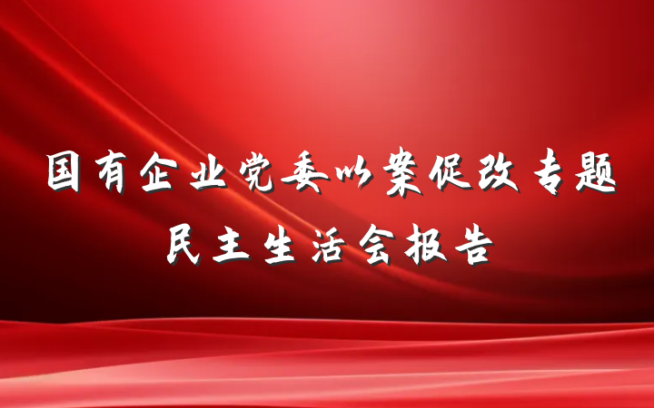 国有企业党委以案促改专题民主生活会报告