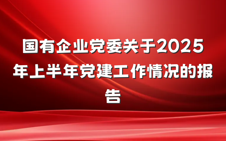 国有企业党委关于2025年上半年党建工作情况的报告