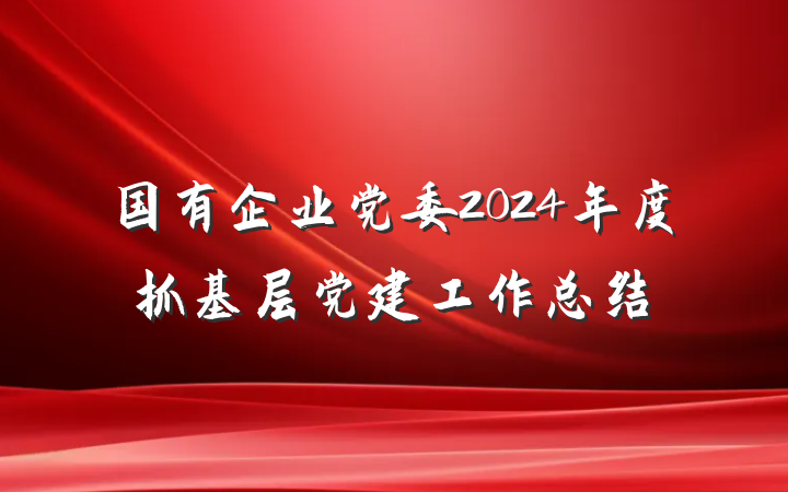 国有企业党委2024年度抓基层党建工作总结