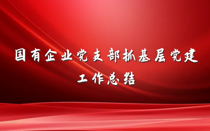 国有企业党支部抓基层党建工作总结