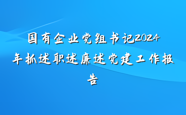 国有企业党组书记2024年抓述职述廉述党建工作报告