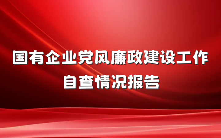国有企业党风廉政建设工作自查情况报告