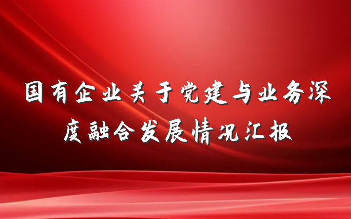 国有企业关于党建与业务深度融合发展情况汇报