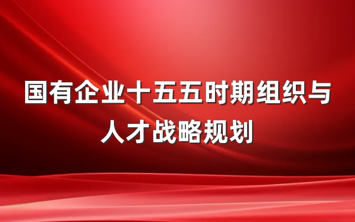 国有企业十五五时期组织与人才战略规划