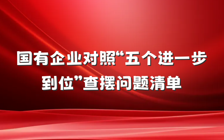 国有企业对照“五个进一步到位”查摆问题清单