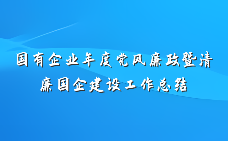 国有企业年度党风廉政暨清廉国企建设工作总结