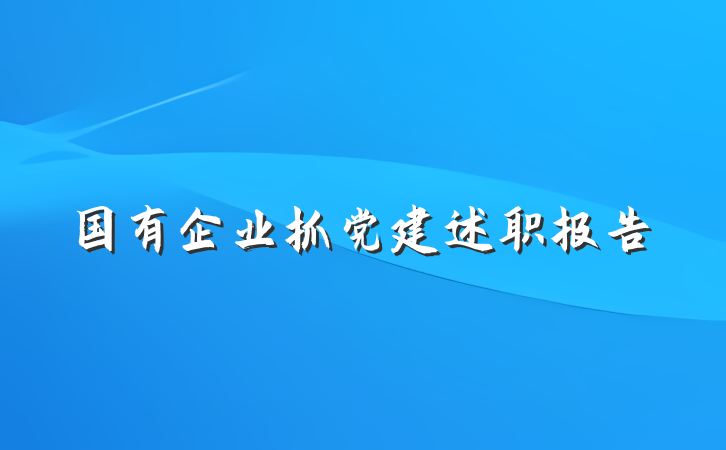 国有企业抓党建述职报告
