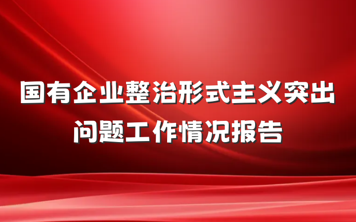 国有企业整治形式主义突出问题工作情况报告