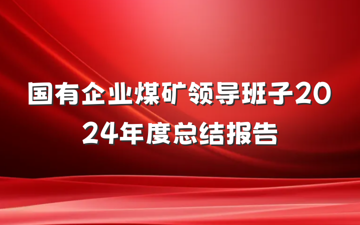 国有企业煤矿领导班子2024年度总结报告