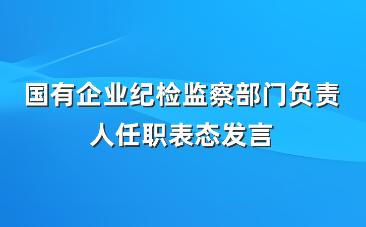 国有企业纪检监察部门负责人任职表态发言