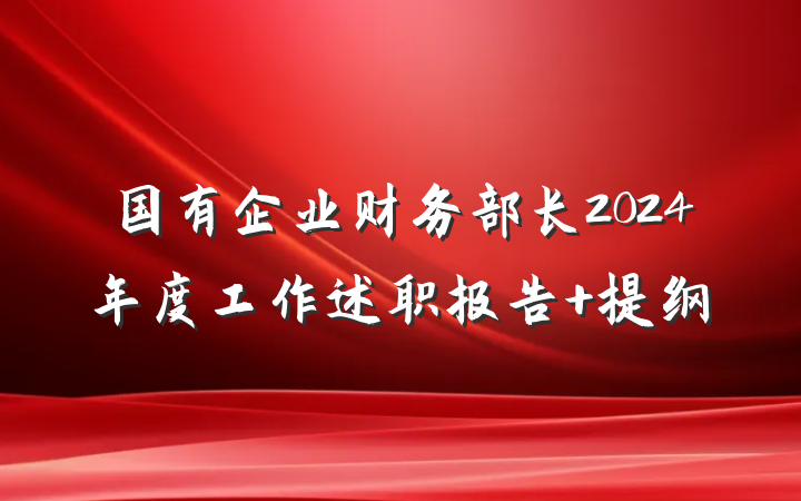国有企业财务部长2024年度工作述职报告 提纲