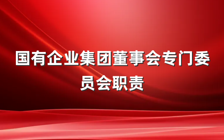 国有企业集团董事会专门委员会职责