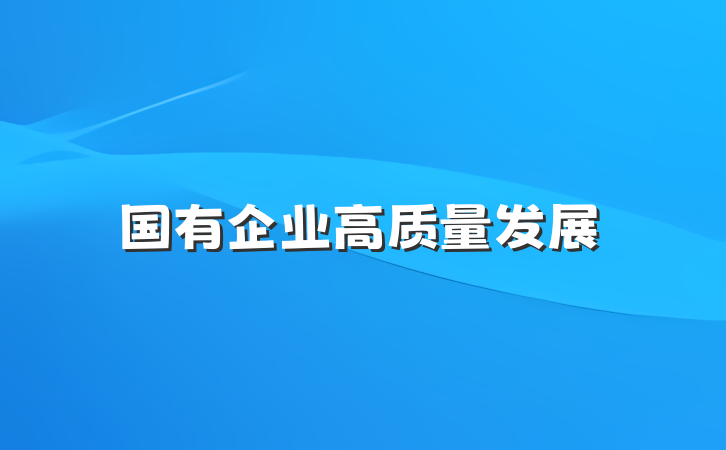 国有企业高质量发展