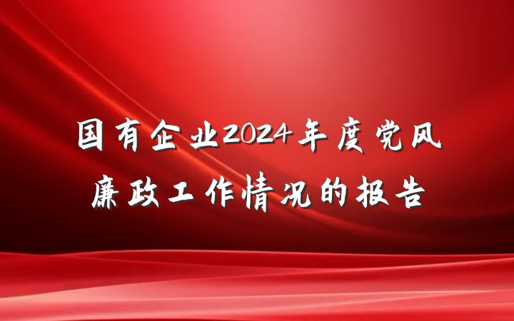 国有企业2024年度党风廉政工作情况的报告