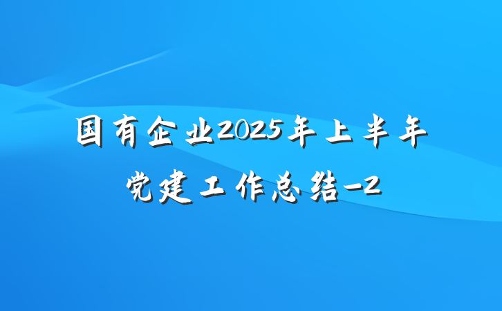 国有企业2025年上半年党建工作总结-2