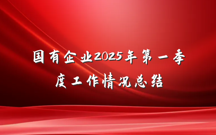 国有企业2025年第一季度工作情况总结