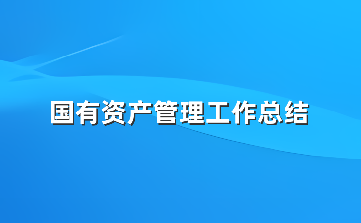 国有资产管理工作总结