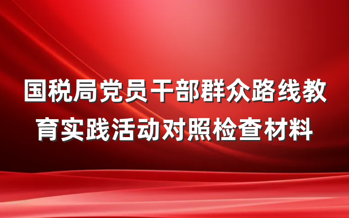 国税局党员干部群众路线教育实践活动对照检查材料