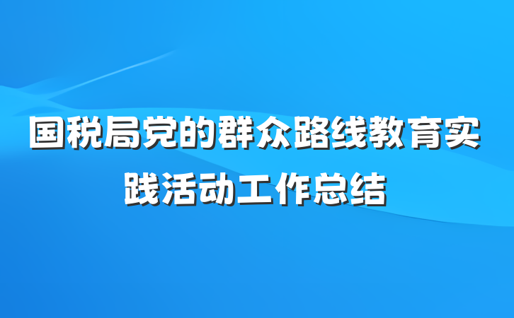 国税局党的群众路线教育实践活动工作总结