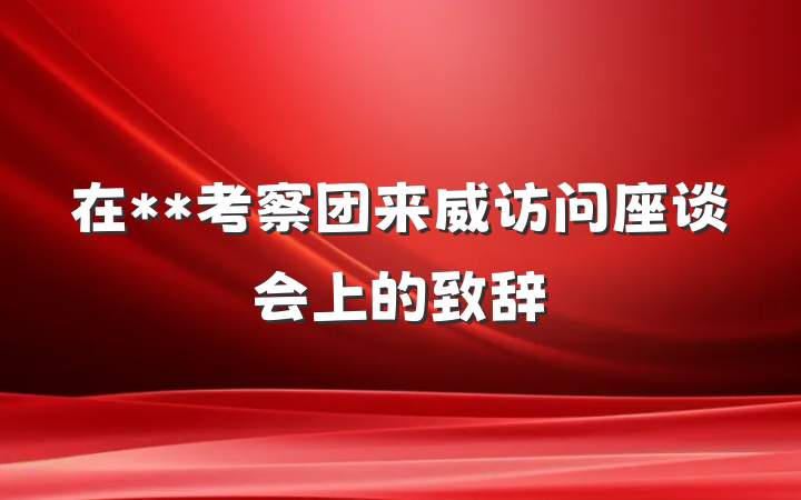 在**考察团来威访问座谈会上的致辞