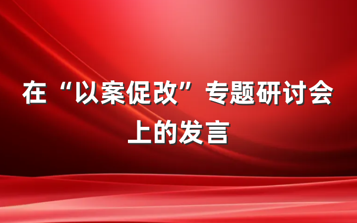 在“以案促改”专题研讨会上的发言