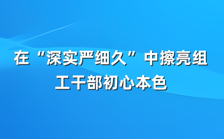 在“深实严细久”中擦亮组工干部初心本色