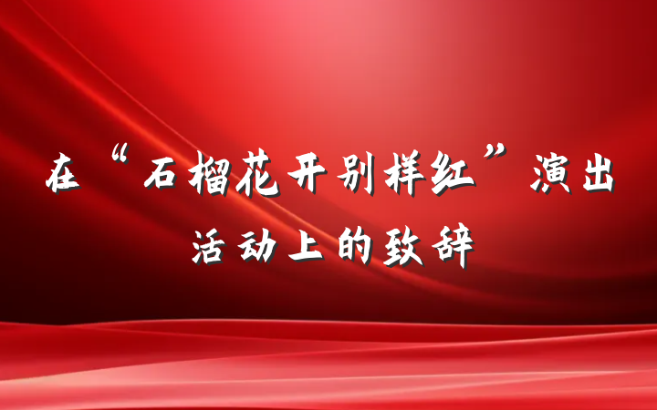 在“石榴花开别样红”演出活动上的致辞