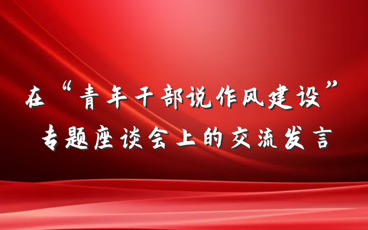 在“青年干部说作风建设”专题座谈会上的交流发言