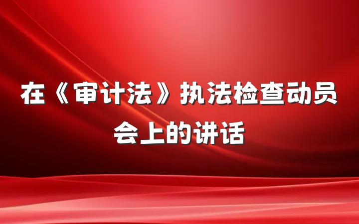 在《审计法》执法检查动员会上的讲话
