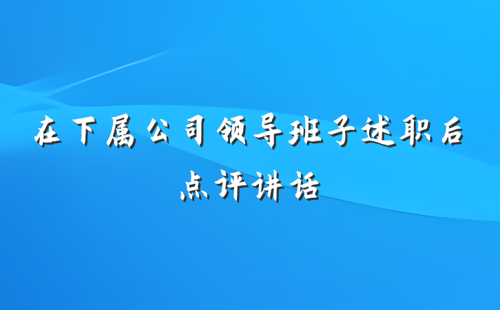 在下属公司领导班子述职后点评讲话