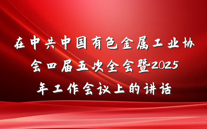 在中共中国有色金属工业协会四届五次全会暨2025年工作会议上的讲话