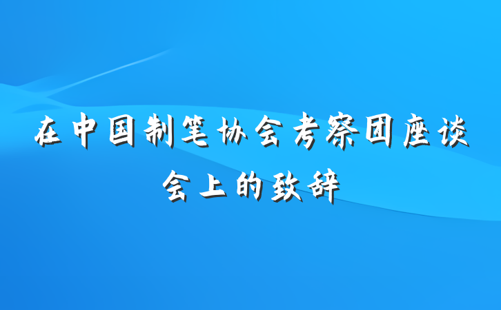 在中国制笔协会考察团座谈会上的致辞