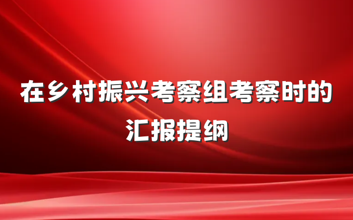 在乡村振兴考察组考察时的汇报提纲