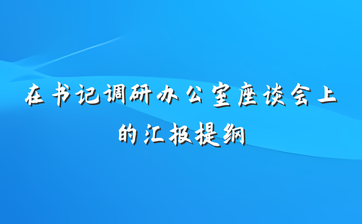 在书记调研办公室座谈会上的汇报提纲