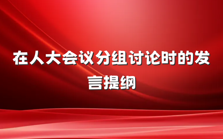 在人大会议分组讨论时的发言提纲